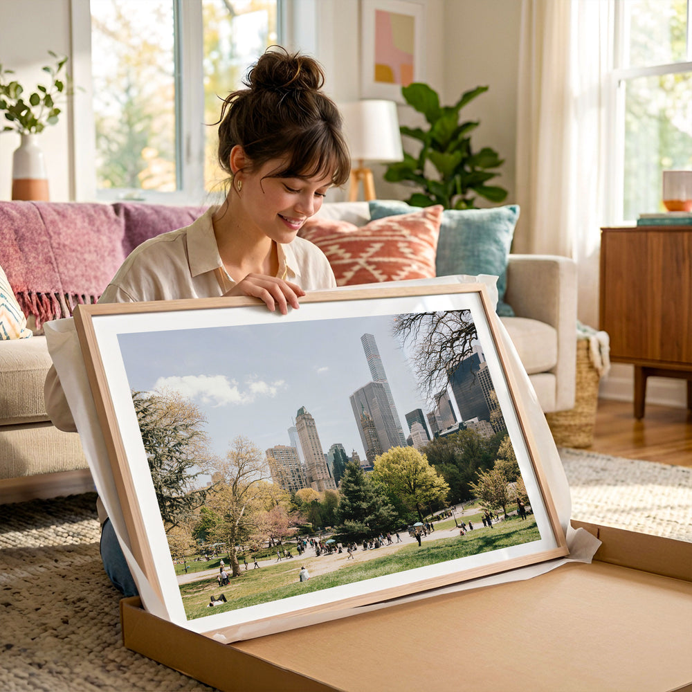 Central Park and Billionaires' Row, New York City framed photography print in a lifestyle setting