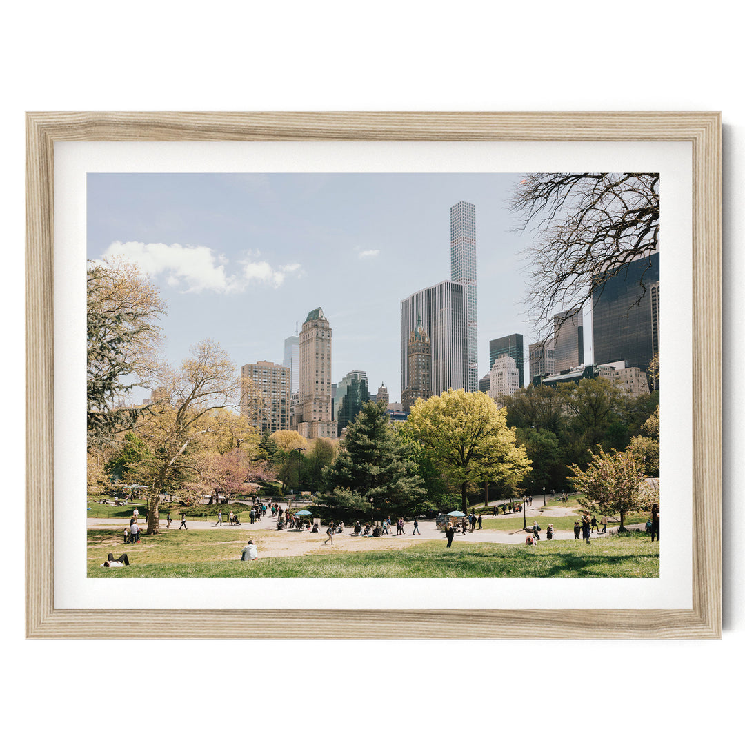 Central Park and Billionaires' Row, New York City fine art print in a natural wood frame with white mat