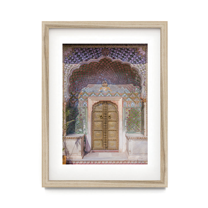 a painting of a doorway in a building