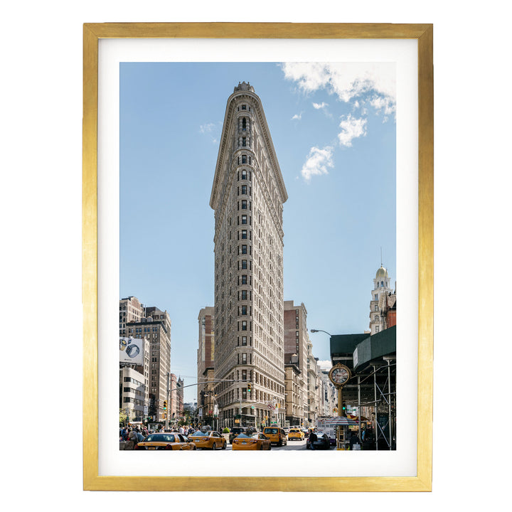 Flatiron Building, New York City – fine art print in a gold frame with white mat