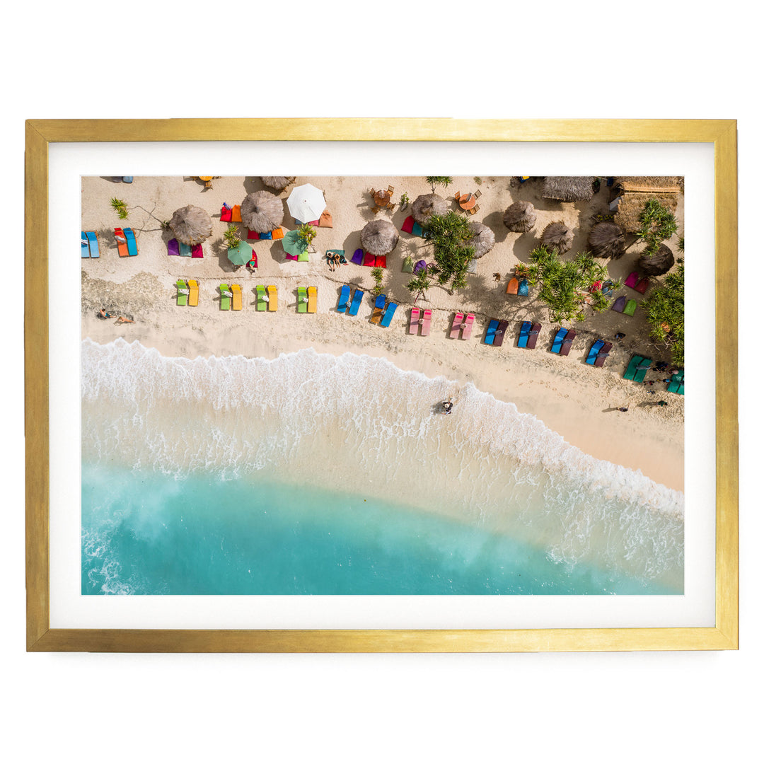 Tropical Escape, Maldives – fine art print in a gold frame with white mat