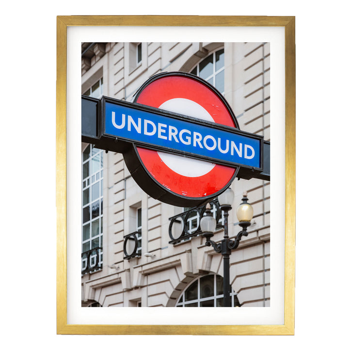 London Underground, England – fine art print in a gold frame with white mat