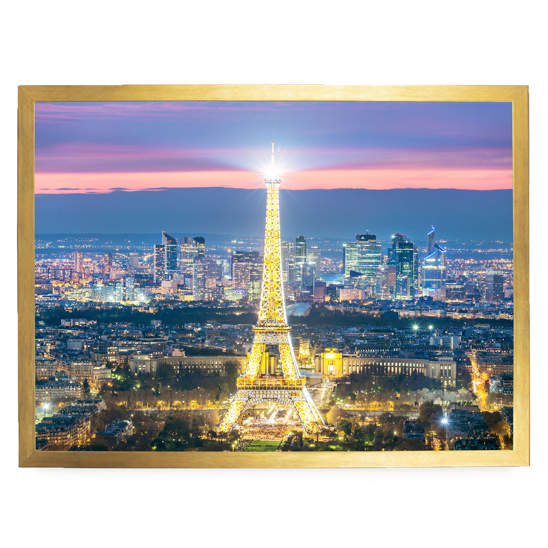 Night in Paris I, France – fine art print in a gold frame, no mat