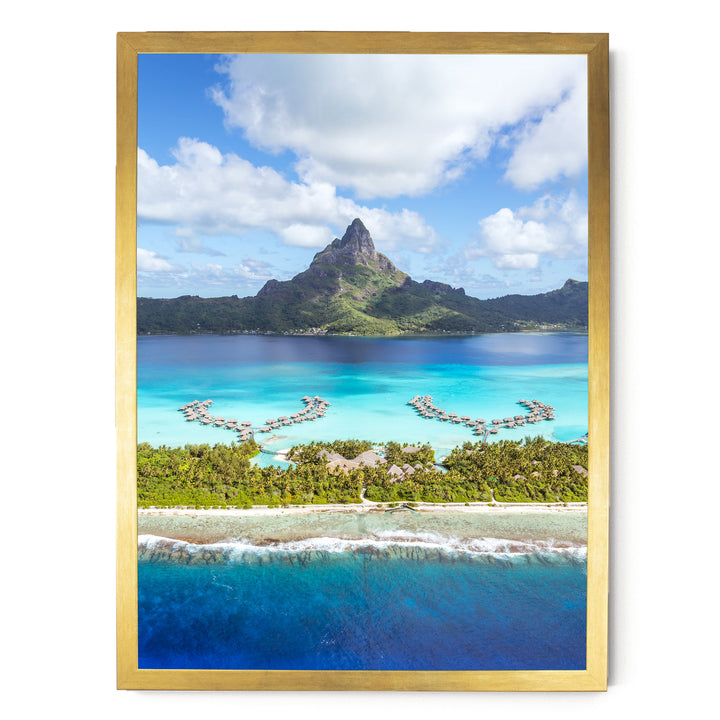 Bora Bora Island, French Polynesia – fine art print in a gold frame, no mat