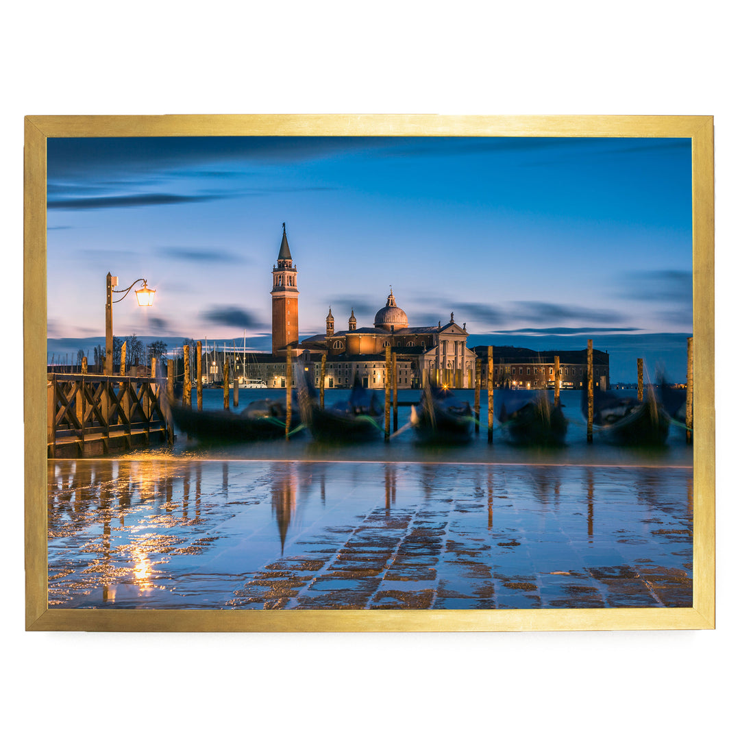 San Marco at Blue Hour, Venice, Italy – fine art print in a gold frame, no mat