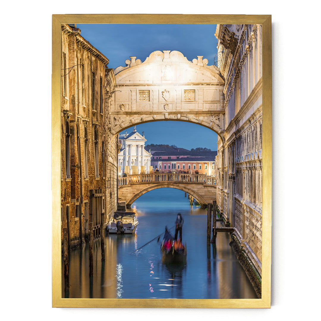 Bridge of Sighs, Venice, Italy – fine art print in a gold frame, no mat