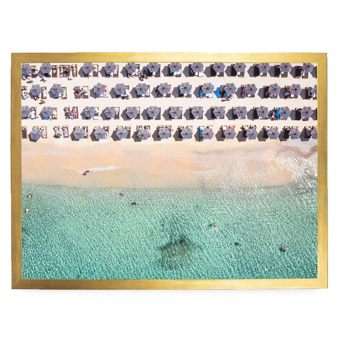Mykonos Beach I, Elia, Greece – fine art print in a gold frame, no mat