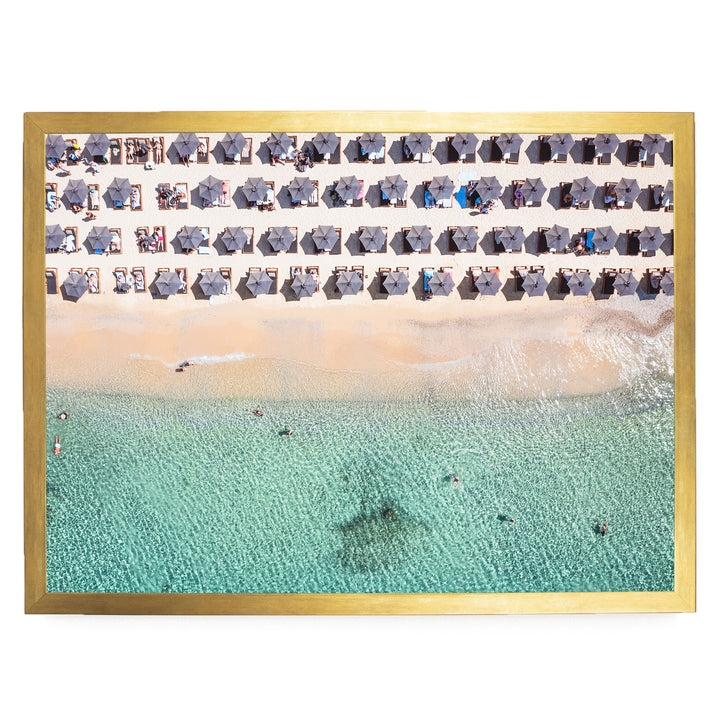 Mykonos Beach I, Elia, Greece – fine art print in a gold frame, no mat