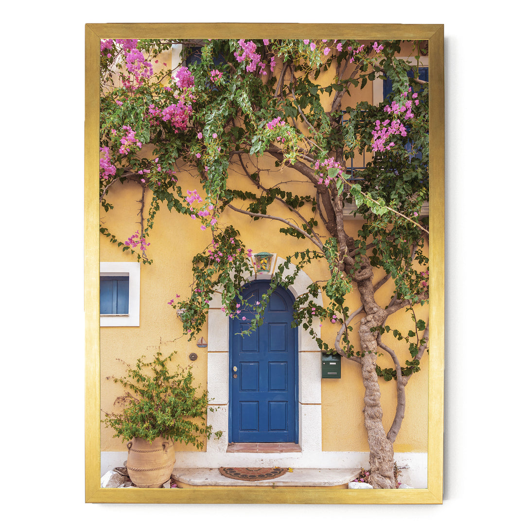 Greek House, Kefalonia, Greece – fine art print in a gold frame, no mat