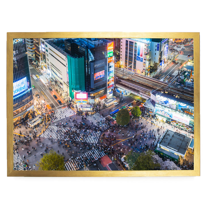 Shibuya Crossing III, Tokyo, Japan – fine art print in a gold frame, no mat