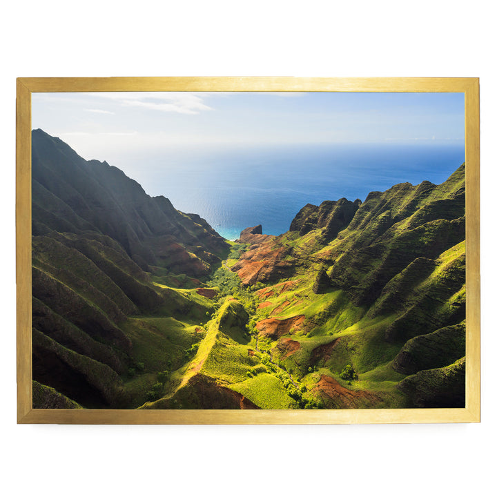 Green Valley, Kauai, Hawaii – fine art print in a gold frame, no mat