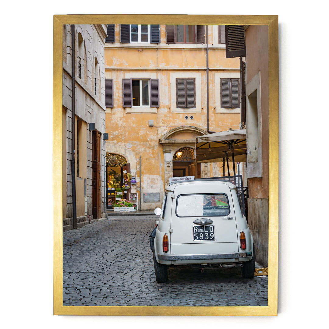 Alleys of Rome III, Italy – fine art print in a gold frame, no mat