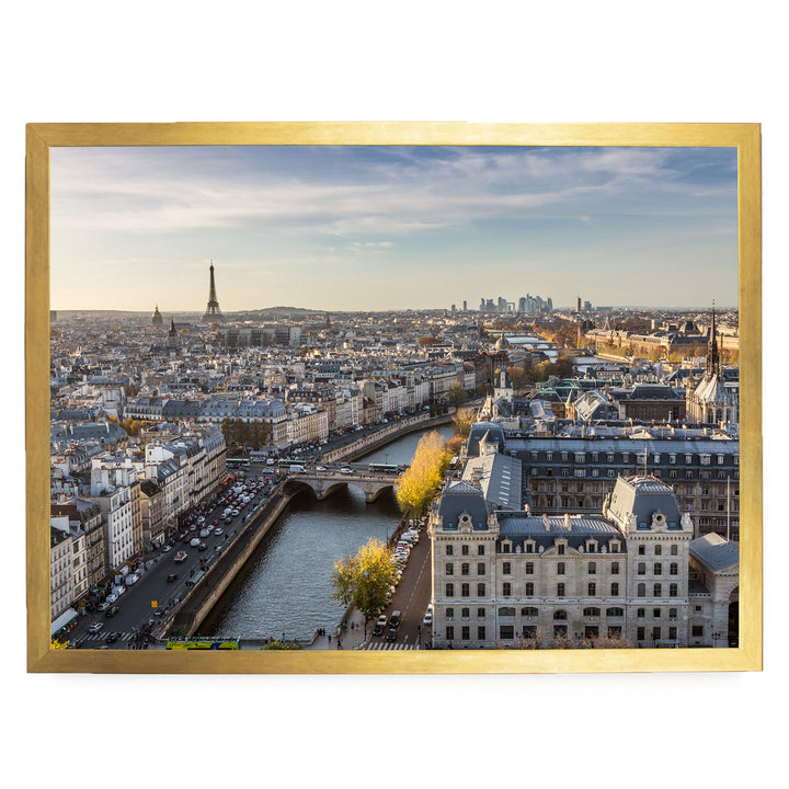 A View over Paris, France – fine art print in a gold frame, no mat