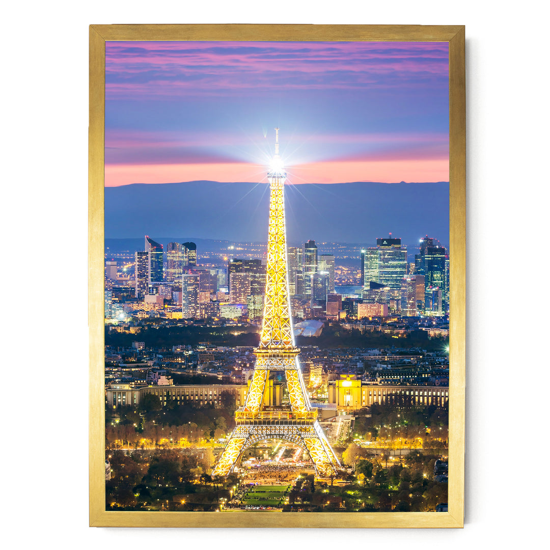 Night in Paris II, France – fine art print in a gold frame, no mat