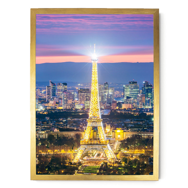 Night in Paris II, France – fine art print in a gold frame, no mat