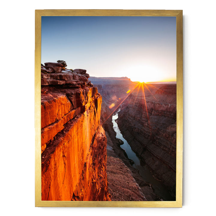 Sunrise at the Grand Canyon I, Arizona – fine art print in a gold frame, no mat