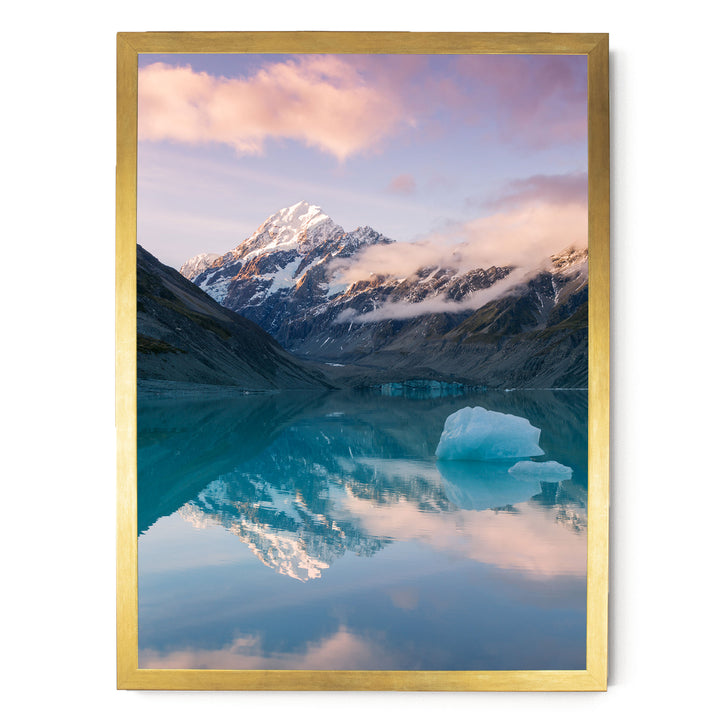 Mount Cook I, New Zealand – fine art print in a gold frame, no mat