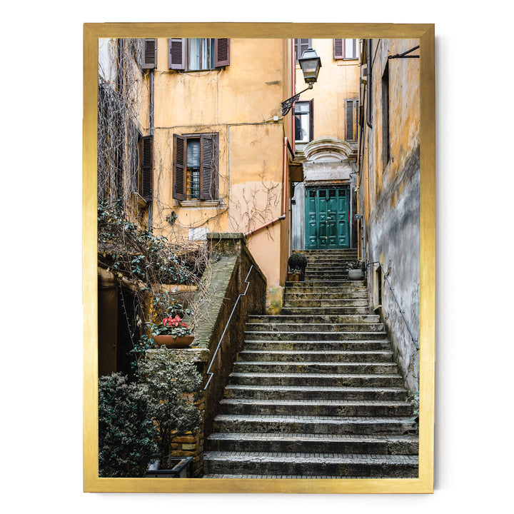 Alleys of Rome I, Italy – fine art print in a gold frame, no mat