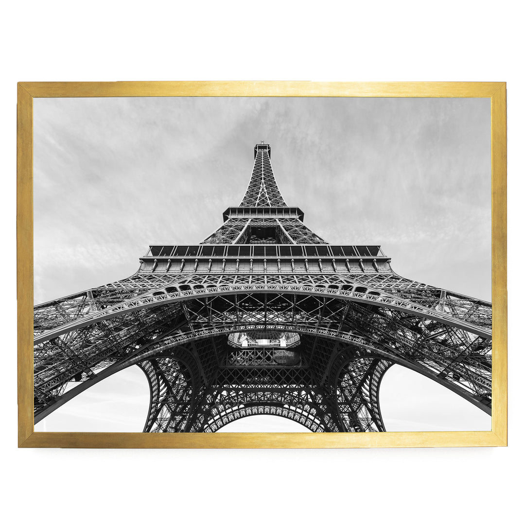 Under the Eiffel Tower, Paris, France – fine art print in a gold frame, no mat