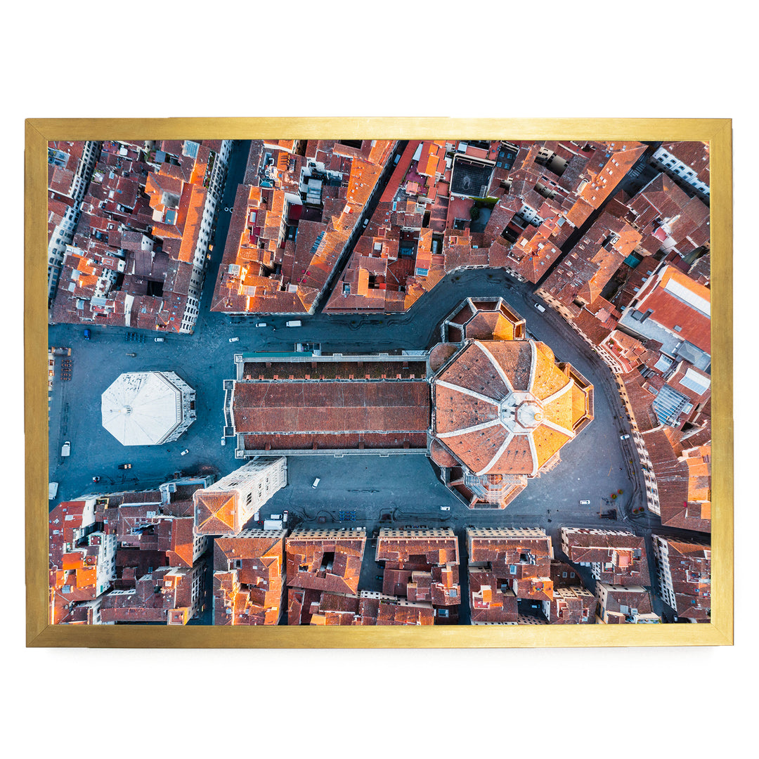 Florence from the Top, Tuscany, Italy – fine art print in a gold frame, no mat