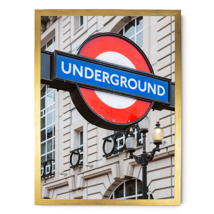 London Underground, England – fine art print in a gold frame, no mat