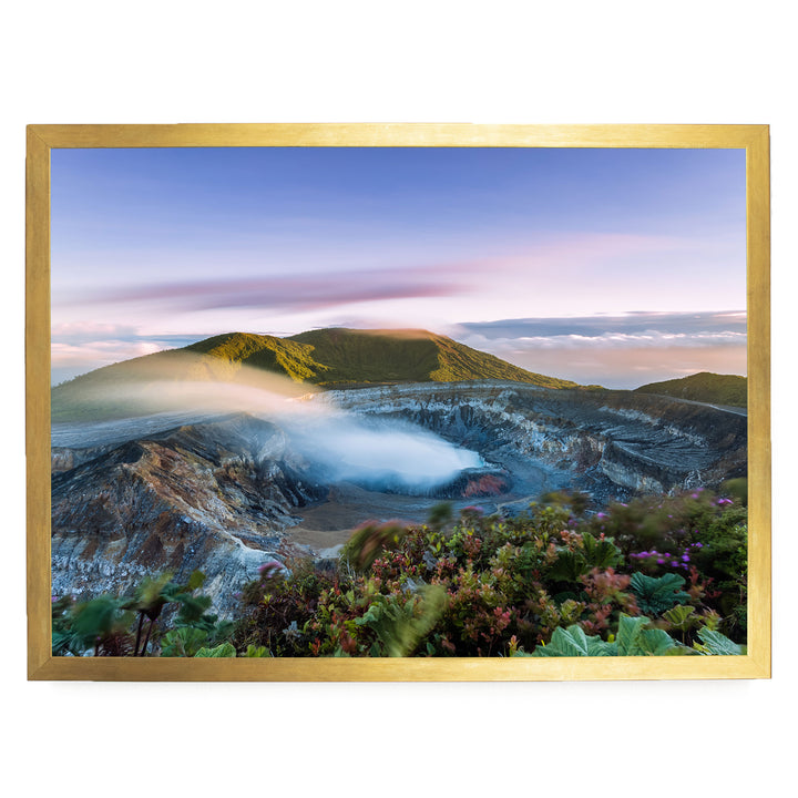 Poás Volcano, Costa Rica – fine art print in a gold frame, no mat