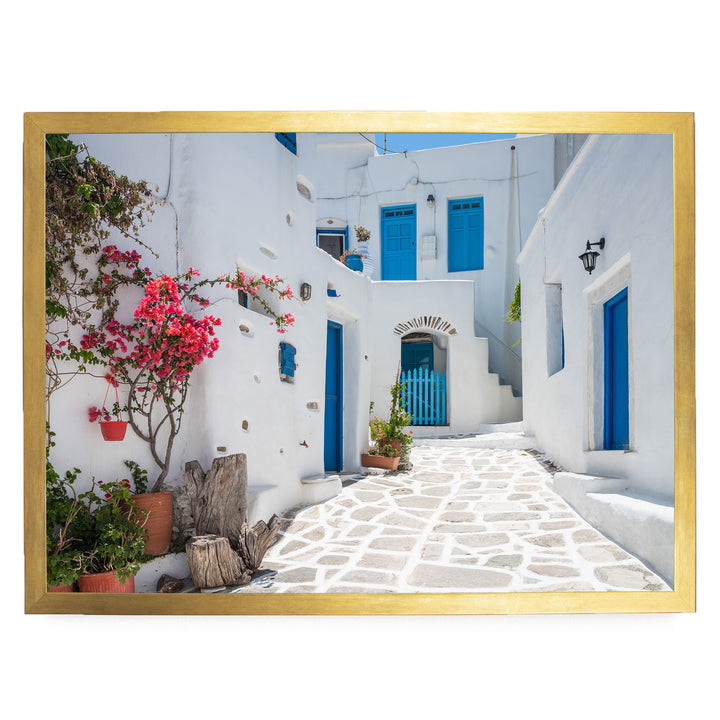 White Village, Paros, Greece – fine art print in a gold frame, no mat