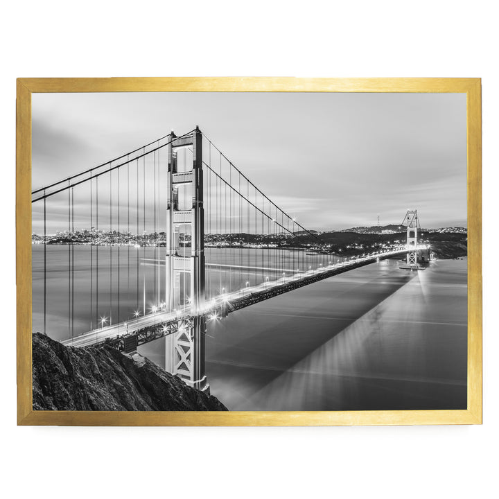 Dawn at the Golden Gate I, San Francisco, California – fine art print in a gold frame, no mat