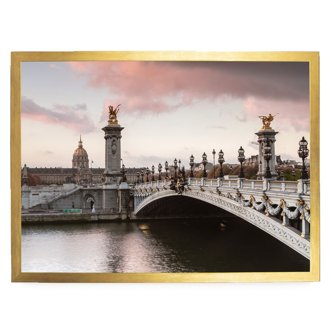 Pont Alexandre III, Paris, France – fine art print in a gold frame, no mat