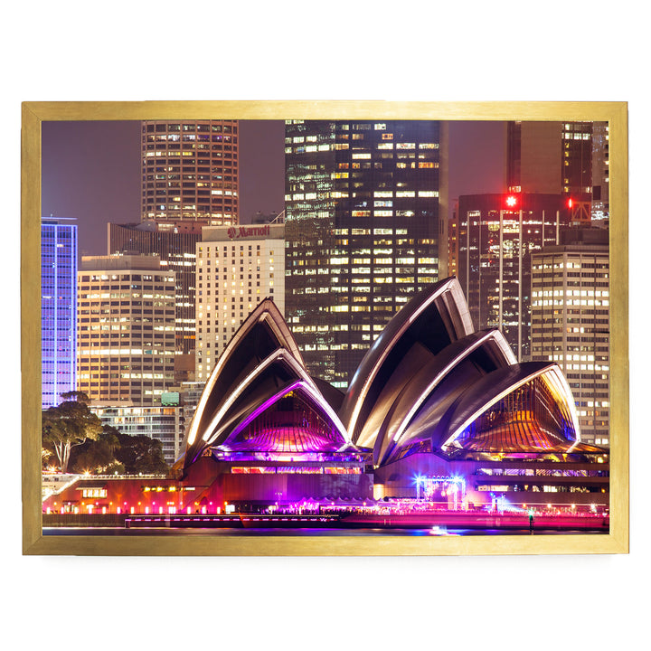 Night at the Opera House, Sydney, Australia – fine art print in a gold frame, no mat