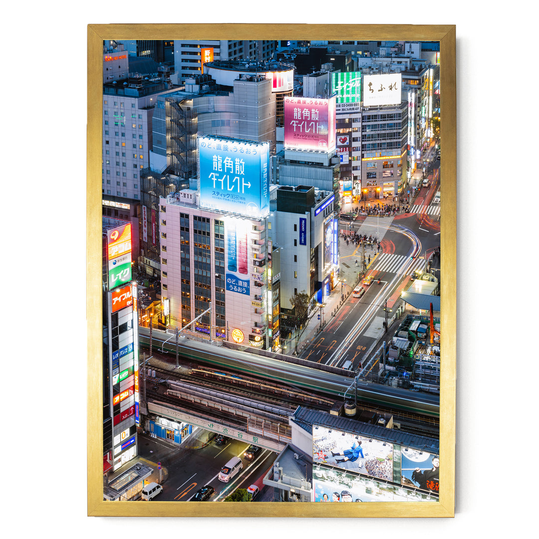 Tokyo Nights I, Japan – fine art print in a gold frame, no mat