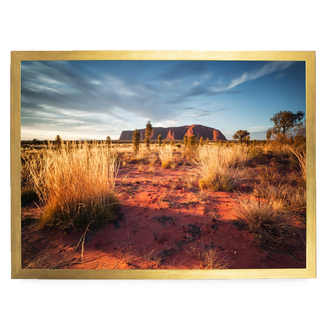 Uluru at Sunset II, Northern Territory, Australia – fine art print in a gold frame, no mat
