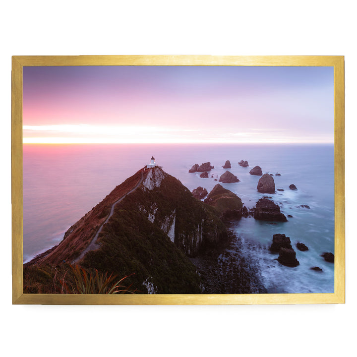 Nugget Point, New Zealand – fine art print in a gold frame, no mat