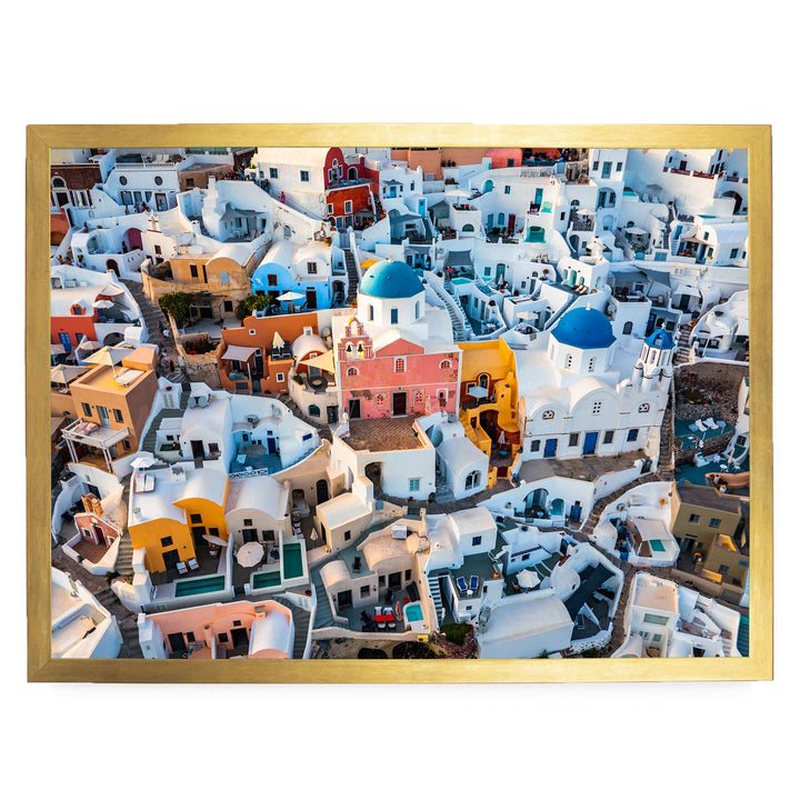 Santorini Colors, Oia, Greece – fine art print in a gold frame, no mat