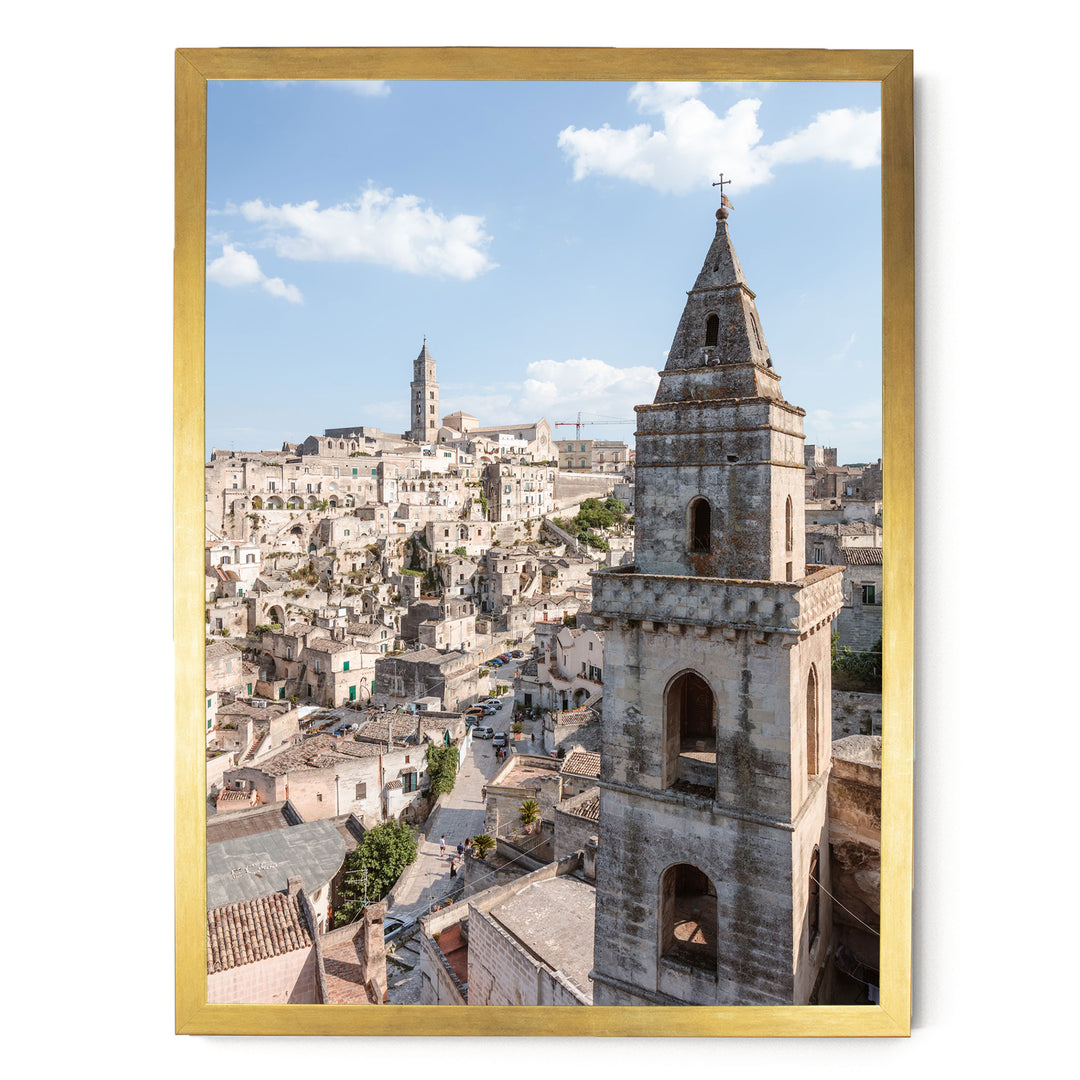 Old Town, Sassi di Matera, Italy – fine art print in a gold frame, no mat