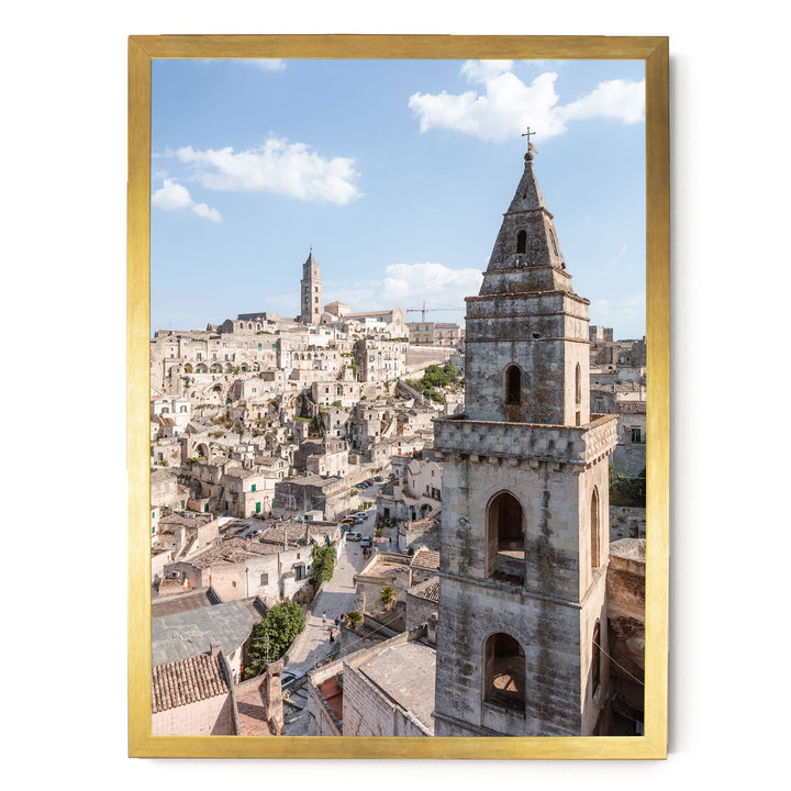 Old Town, Sassi di Matera, Italy – fine art print in a gold frame, no mat
