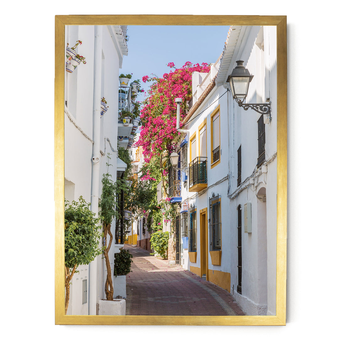 Summer Memories, Marbella, Spain – fine art print in a gold frame, no mat