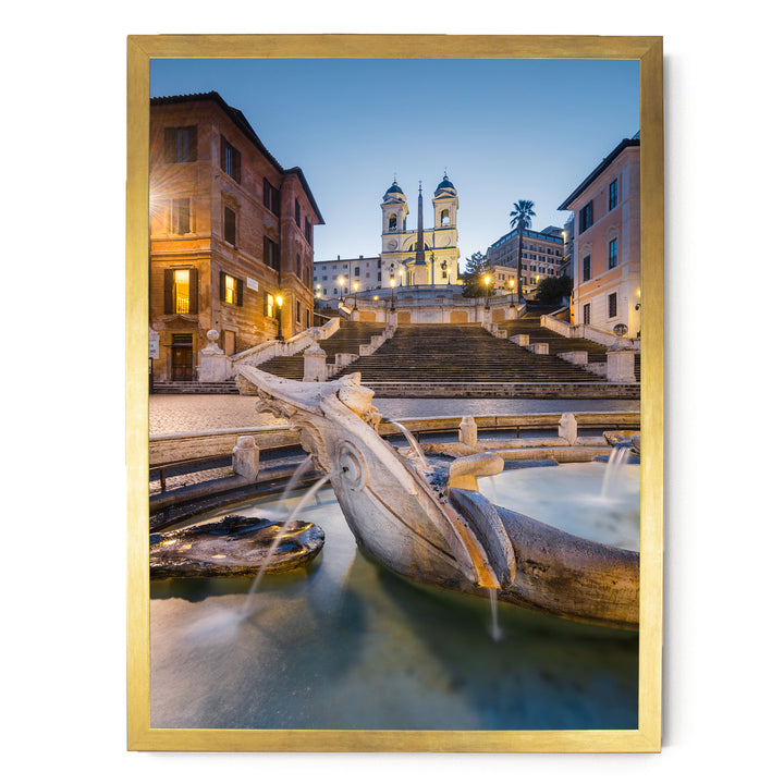 Spanish Steps, Rome II, Italy – fine art print in a gold frame, no mat