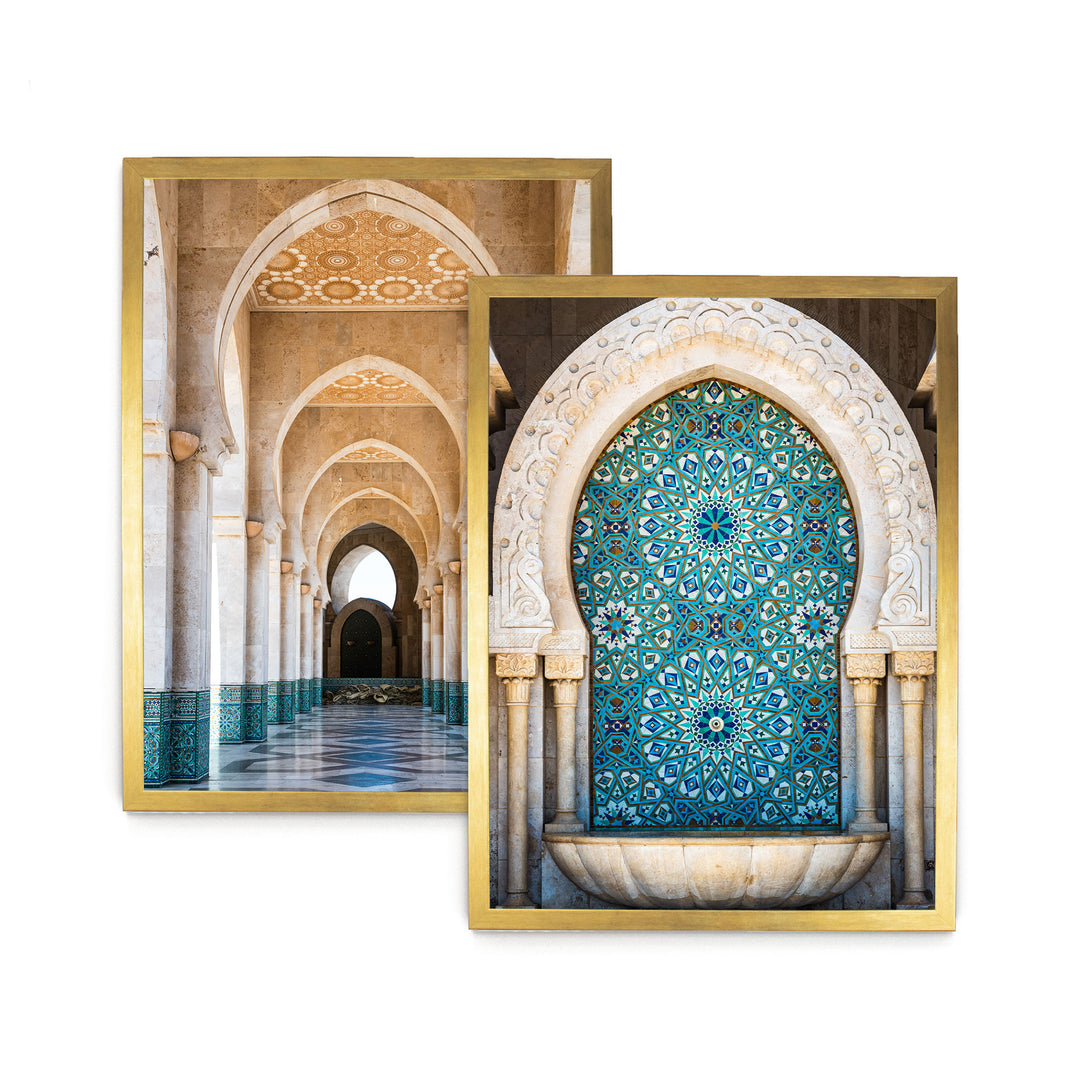 Moroccan Arches, Morocco – Print Set of 2 – fine art print set in gold frames, no mat