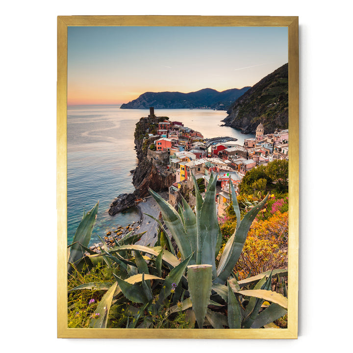 Corniglia, Cinque Terre, Italy – fine art print in a gold frame, no mat