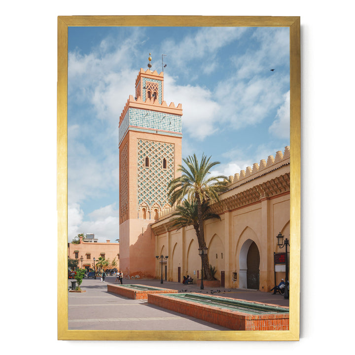 Moulay El Yazid Mosque, Marrakesh, Morocco – fine art print in a gold frame, no mat