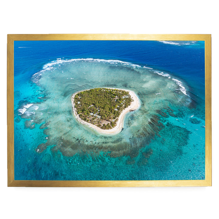 Heart Island, Fiji – fine art print in a gold frame, no mat