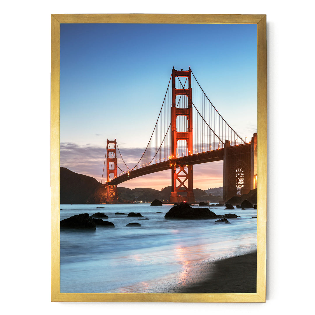 Iconic Golden Gate II, San Francisco, California – fine art print in a gold frame, no mat