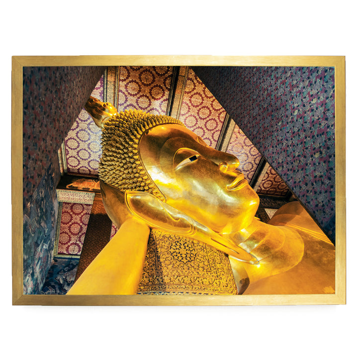Reclining Buddha, Bangkok, Thailand – fine art print in a gold frame, no mat