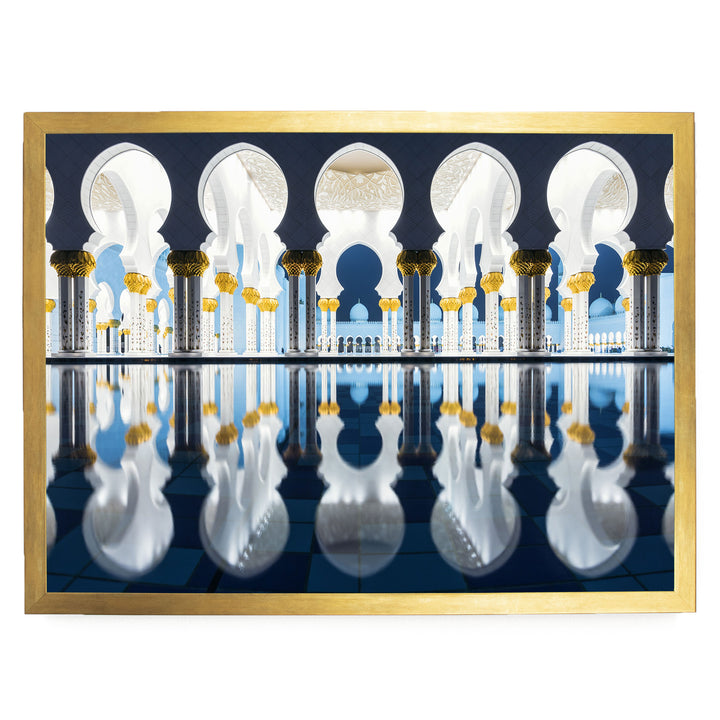 Mosque at Night, Abu Dhabi, UAE – fine art print in a gold frame, no mat