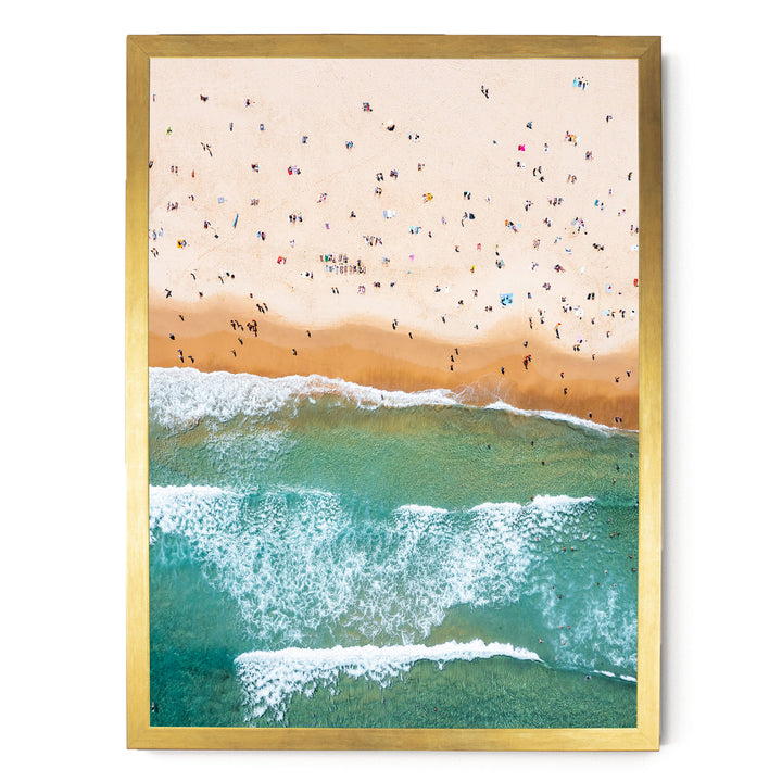 Bondi Beach Aerial I, Sydney, Australia – fine art print in a gold frame, no mat