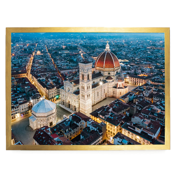 Night in Florence, Tuscany, Italy – fine art print in a gold frame, no mat