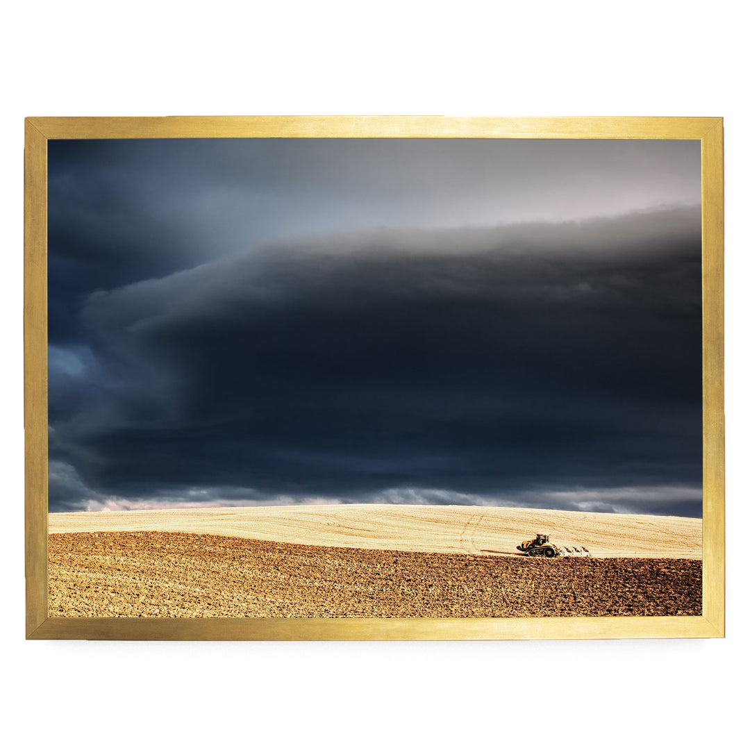 Incoming Storm, Tuscany, Italy – fine art print in a gold frame, no mat
