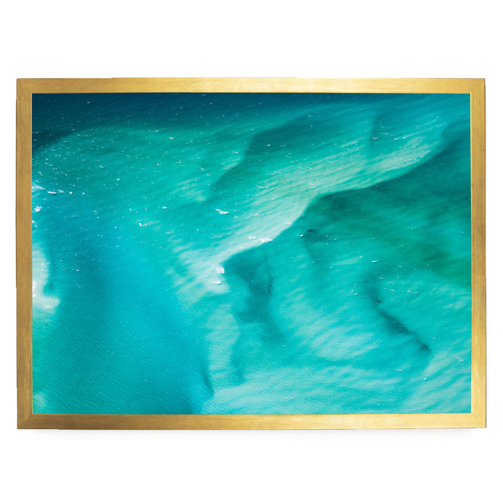 Ocean Abstract, Whitsundays, Australia – fine art print in a gold frame, no mat