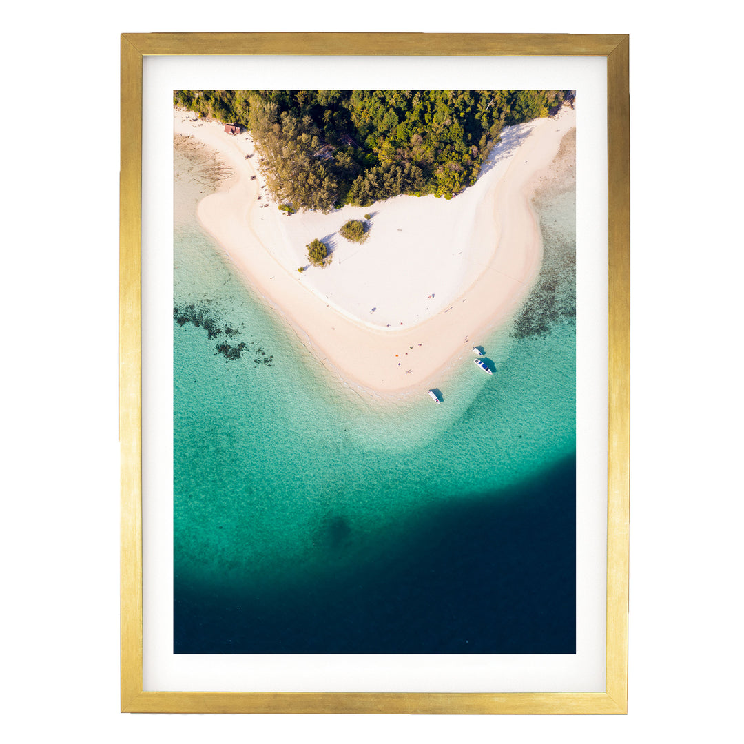 Bamboo Island, Thailand – fine art print in a gold frame with white mat